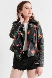 floral moto jacket at Urban Outfitters