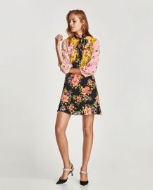 floral patchwork dress at Zara