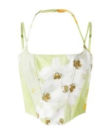 floral-print corset top at Senser