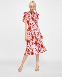 floral print linen tunic at Zara