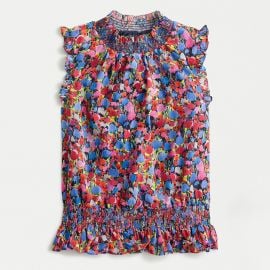 floral smocked top at J. Crew