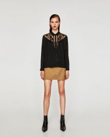 flowing shirt with lace at Zara