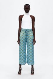 flowy printed culottes at Zara