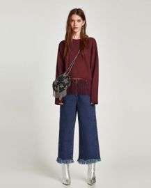 fringed sweatshirt at Zara