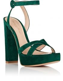 gianvito rossi SUEDE PLATFORM SANDALS at Barneys