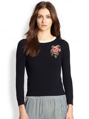 girl by Band of Outsiders - Rose Intarsia Pullover Sweater at Saks Fifth Avenue