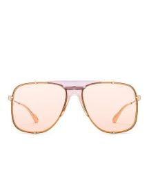 gucci Embellished Pilot Oversized Square Sunglasses at Forward