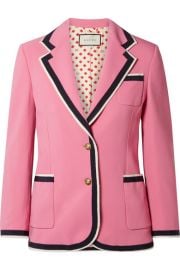 gucci GROSGRAIN-TRIMMED CADY BLAZER at Net A Porter