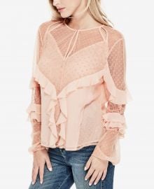 guess Juniper Ruffled Lace Blouse at Macys