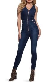 guess Reina Back Cutout Sleeveless Denim Jumpsuit at Nordstrom