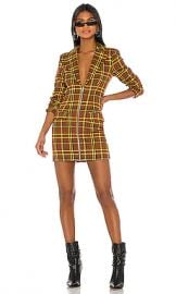 h ours Vanessa Blazer Dress in Brown Plaid from Revolve com at Revolve