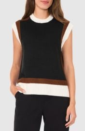 halogen(r) Colorblock Crewneck Sweater Vest at Nordstrom