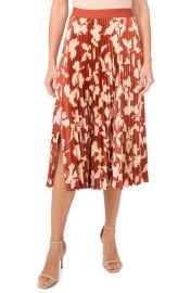 halogen(r) Floral Pleated Satin Skirt at Nordstrom