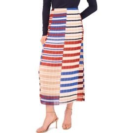 halogen(r) Pleated Colorblock Stripe Maxi Skirt at Nordstrom