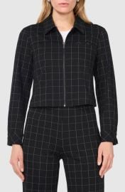 halogen(r) Windowpane Check Crop Zip-Up Jacket at Nordstrom