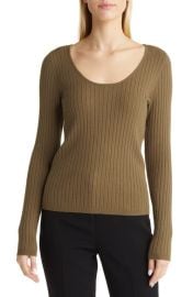 halogen(rRib Scoop Neck Sweater at Nordstrom