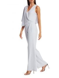 halston Asymmetrical Cape Jumpsuit at Saks Fifth Avenue