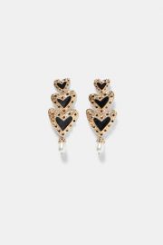 heart-shaped pendant earrings at Zara