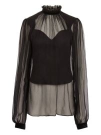 high-neck ruffled top at Farfetch