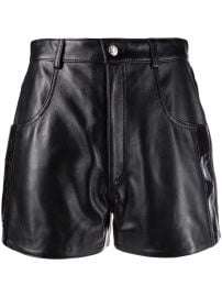 high-waisted leather shorts at Farfetch