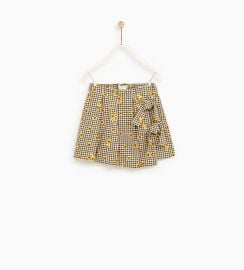 houndstooth skirt with bows at Zara