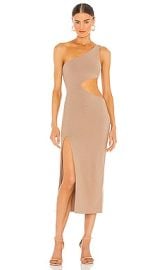 hours Almira Midi Dress in Latte at Revolve