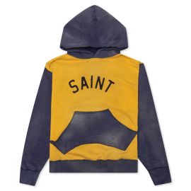 https://feature.com/products/saint-michael-felt-hoodie-yellow-navy at Feature