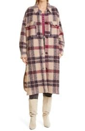 isabel marant Fontizi Plaid Wool Blend Coat at Nordstrom