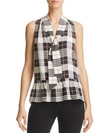 joie Estero Silk Plaid Top at Bloomingdales