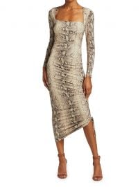 jonathan simkhai Lex Snakeskin-Print Slinky Jersey Midi Dress at Saks Fifth Avenue