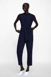 jumpsuit with buttons and tie at Zara