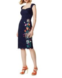 karen millen Embroidered Lace Sheath Dress at Bloomingdales