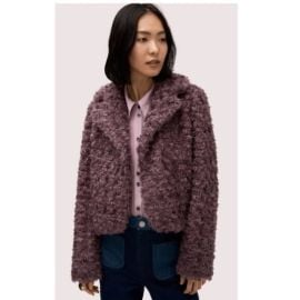 kate spade Jackets amp Coats Nwt Kate Space Faux Fur Jacket 6 Dark Orchid Poshmark at Poshmark