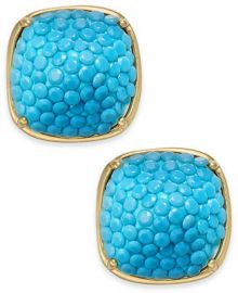 kate spade new york  Gold-Tone Turquoise Square Stud Earrings   Reviews - Fashion Jewelry - Jewelry   Watches - Macy s at Macys