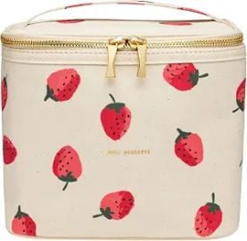 kate spade new york Beige Lunch Bag Small Insulated Lunch Tote Thermal Bag with Double Zipper and Carrying Handle Strawberries at Amazon