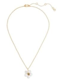 kate spade new york Floral Frenzy Cultured Freshwater Pearl Flower Mini Pendant Necklace in Gold Tone 16-19 Bloomingdales at Bloomingdales