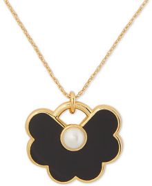 kate spade new york Gold-Tone Black Flower Imitation Pearl Pendant Necklace 16  3 extender  Reviews - Necklaces - Jewelry  Watches - Macys at Macys