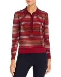 kate spade new york Metallic Striped Polo Sweater Women - Bloomingdale s at Bloomingdales