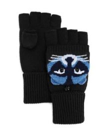 kate spade new york Raccoon Intarsia Pop Top Mittens Bloomingdales at Bloomingdales