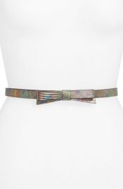 kate spade new york and39oil slickand39 skinny bow belt at Nordstrom