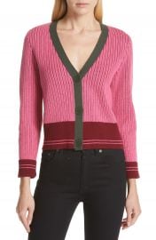 kate spade new york contrast ribbed cardigan   Nordstrom at Nordstrom