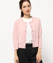 kate spade new york crop jewel button cardigan pink at Nordstrom