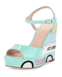 kate spade new york dotty ice cream wedge sandal  mint liqueur at Neiman Marcus