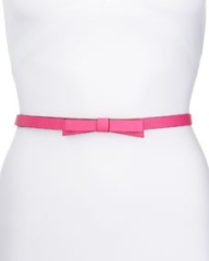 kate spade new york leather bow skinny belt pink at Neiman Marcus