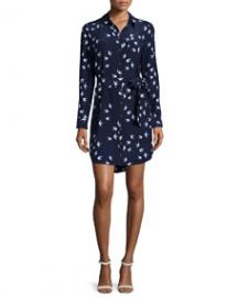 kate spade new york long-sleeve bird-print shirtdress at Neiman Marcus