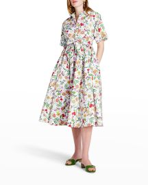 kate spade new york mantaux floral-print midi shirtdress at Neiman Marcus