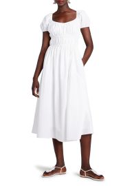 kate spade new york puff sleeve seersucker dress in Fresh White  at Nordstrom