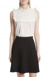 kate spade new york ruffle yoke silk top at Nordstrom