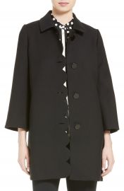 kate spade new york scallop twill coat black at Nordstrom