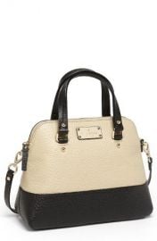 kate spade new york small grove court maise leather satchel in Seedpearl Black at Nordstrom